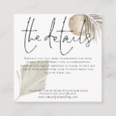 Boho Pampas Grass Wedding Details Begleitkarte (Vorderseite)