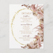 Boho Pampas Grass Wedding Details Umschließungskar Begleitkarte (Vorderseite)