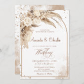 Boho Pampas Grass Wedding Einladung (Vorne/Hinten)