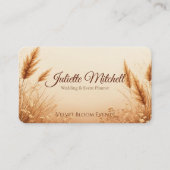 Boho Pampas Grass Wedding & Event Planner Business Visitenkarte (Vorderseite)