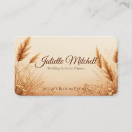 Boho Pampas Grass Wedding & Event Planner Business Visitenkarte