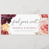Boho Pampas Grass Wedding Finden Sie Ihre Sitzkart Programm (Vorderseite)