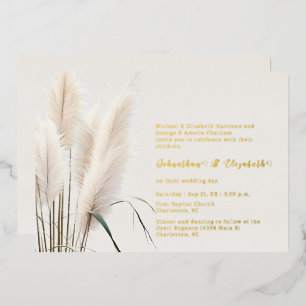 Boho Pampas Grass Wedding Folieneinladung