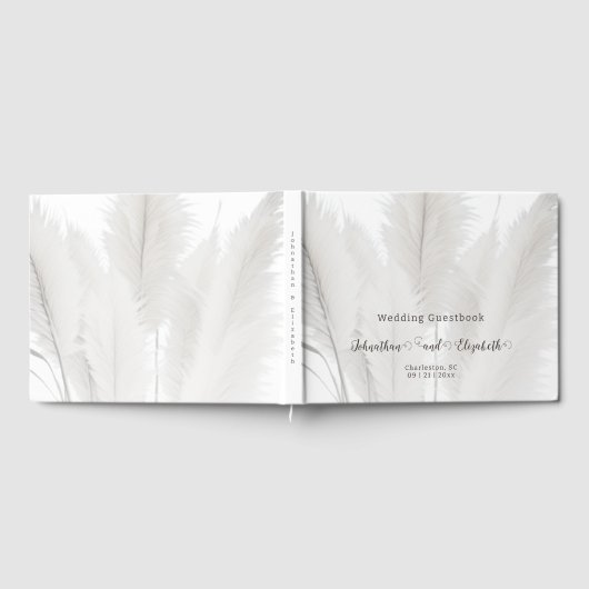 Boho Pampas Grass Wedding Gästebuch (Voll)