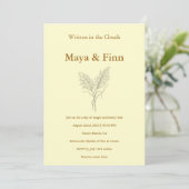 Boho Pampas Grass Wedding Invitation Minimalist Einladung (Stehend Vorderseite)