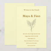 Boho Pampas Grass Wedding Invitation Minimalist Einladung (Vorne/Hinten)