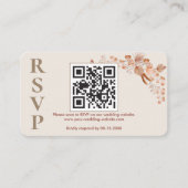 Boho Pampas Grass Wedding Online UAWG QR Code Begleitkarte (Vorderseite)