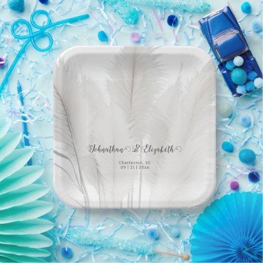 Boho Pampas Grass Wedding Pappteller (Party)