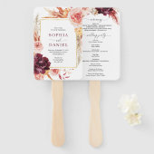 Boho Pampas Grass Wedding Program Fan Fächer (Vorne und Hinten)