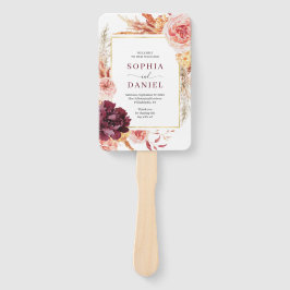 Boho Pampas Grass Wedding Program Fan Fächer