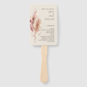 Boho Pampas Grass Wedding Program Hand Fan Fächer (Vorderseite)