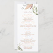 Boho Pampas Grass Wedding Program - Pampagrass (Rückseite)