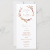 Boho Pampas Grass Wedding Program - Pampagrass (Vorderseite)