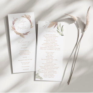 Boho Pampas Grass Wedding Program - Pampagrass