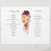 Boho Pampas Grass Wedding Programm Flyer (Hinten)