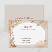 Boho Pampas Grass Wedding RSVP Antwort (Vorne/Hinten)