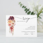 Boho Pampas Grass Wedding RSVP Card Einladung (Stehend Vorderseite)
