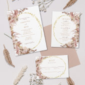 Boho Pampas Grass Wedding RSVP Card Keine Mahlzeit