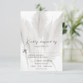 Boho Pampas Grass Wedding RSVP Karte (Stehend Vorderseite)
