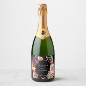 Boho Pampas Grass Wedding Schaumweinetikett (Vorderseite)