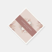 Boho Pampas Grass Wedding Serviette (Ecke)