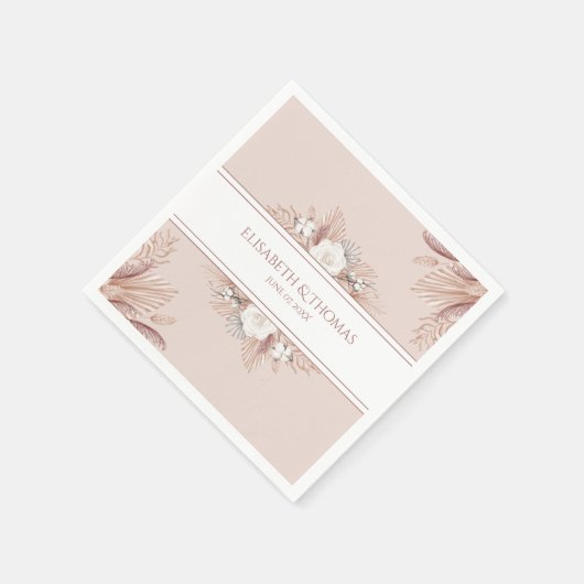 Boho Pampas Grass Wedding Serviette (Ecke)