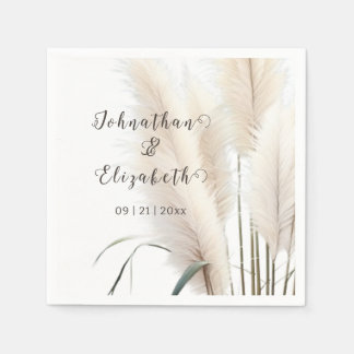 Boho Pampas Grass Wedding Serviette