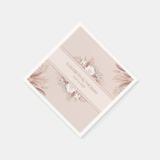 Boho Pampas Grass Wedding Serviette (Ecke)