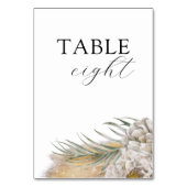 Boho Pampas Grass Wedding Table Number Tischnummer (Vorderseite)