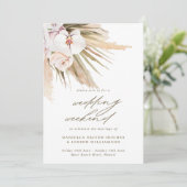 Boho Pampas Grass Wedding Weekend Tour Einladung (Stehend Vorderseite)