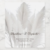 Boho Pampas Grass Wedding Weinetikett (Einzelnes Label)