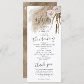 Boho Pampas Grass Wedding Zeremony Program Programm (Vorne/Hinten)