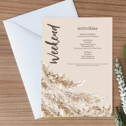 Boho Pampas Grass Weekend Einladung