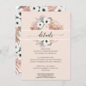 Boho Pampas Grass Weiße Blütenblätterung Einladung (Vorne/Hinten)