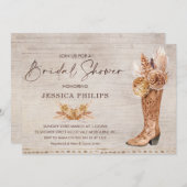 Boho Pampas Grass Western Boot Brautparty Einladung (Vorne/Hinten)