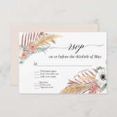 Boho Pampas Grass White Floral Tropical Palm UAWG RSVP Karte (Vorne/Hinten)