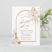 Boho Pampas Grass White Orchid Arch Brautparty Einladung (Stehend Vorderseite)