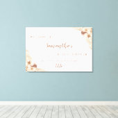 Boho Pampas Grass White Orchid Begrüßungszeichen Leinwanddruck (Insitu (Holzboden))