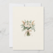 Boho Pampas Grass & White Rose Wedding Save The Date (Rückseite)