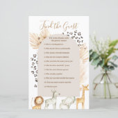 Boho Pampas Grass Wild Animals Finden Sie das Gast (Stehend Vorderseite)