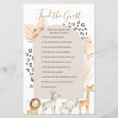 Boho Pampas Grass Wild Animals Finden Sie das Gast (Vorderseite)