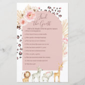 Boho Pampas Grass Wild Animals Finden Sie das Gast (Vorderseite)