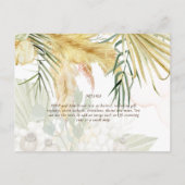 BOHO Pampas Grass Yellow Wedding Postcard Postkarte (Rückseite)