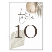 Boho Pampas Grasses Cream Wedding Tischnummer (Rückseite)