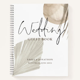 Boho Pampas Grasses Names Date Wedding Guest Book Notizblock