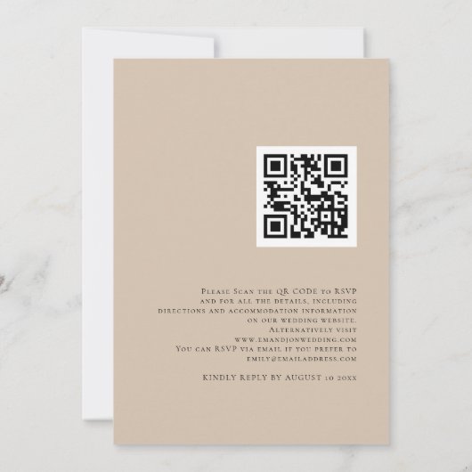 Boho Pampas Grasses Overlay QR-Code Hochzeit Einladung (Rückseite)
