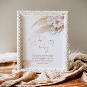 Boho pampas grush Dont sagen baby Poster