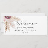 Boho Pampas Hanging Seating Chart Welcome Header (Rückseite)