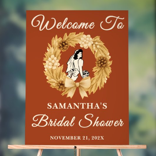 Boho Pampas Herbst Brautparty Willkommen Acrylschild (Neutral)