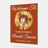 Boho Pampas Herbst Brautparty Willkommen Acrylschild (Winkel)